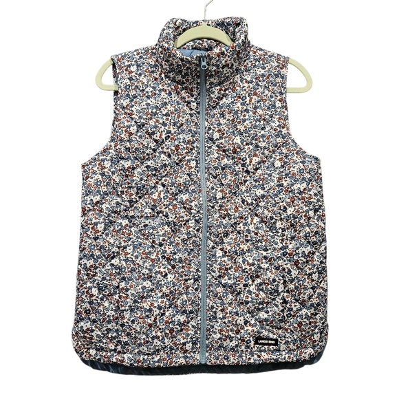 Women's Land's End Insulated Quilted Vest Muted Blue Floral Small 6-8 NWT - Picture 2 of 15